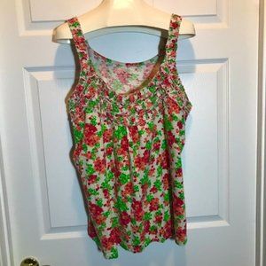 Woman Within Spaghetti Strap Floral Top